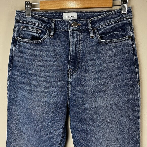 Frame Denim Size 29 Blue Bixby Le Crop Mini Bootcut High Waisted Jeans - Picture 3 of 11